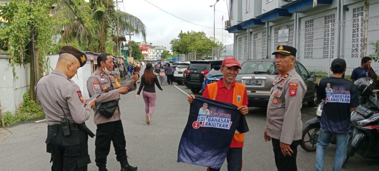 Hari Terakhir Kampanye, Satgas OMP Polresta Pontianak Amankan Kegiatan Kampanye Paslon 01
