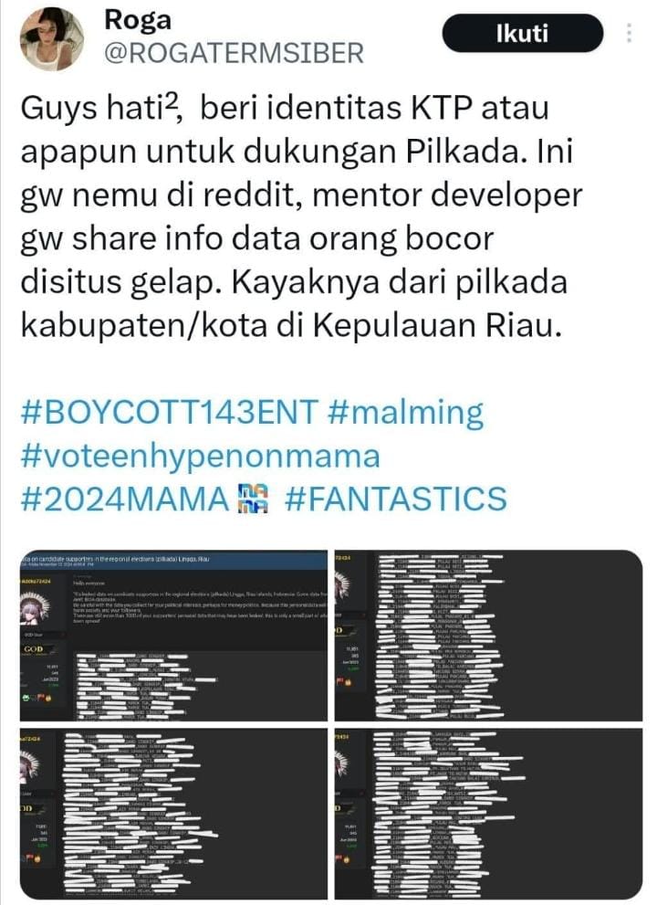 Beredar di Medsos, Ratusan Data Warga Kabupaten Lingga Diduga Bocor
