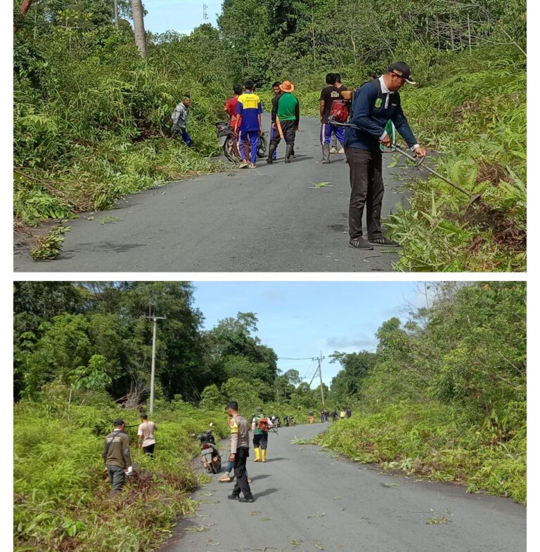 Camat Singkep Selatan hari ini giat Goro beraih-Bersih jalan bersama masyarakat dan intansi yang terkait,