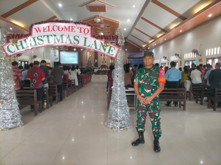 Personil Kodim 1015/Sampit Laksanakan Monitoring Ibadah Perayaan Natal.