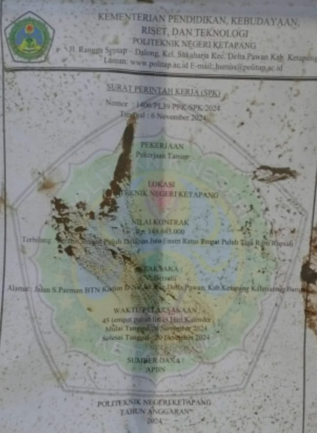Pekerjaan Taman Politeknik Negeri Ketapang, Diduga Keras Sarat Dengan KKN.