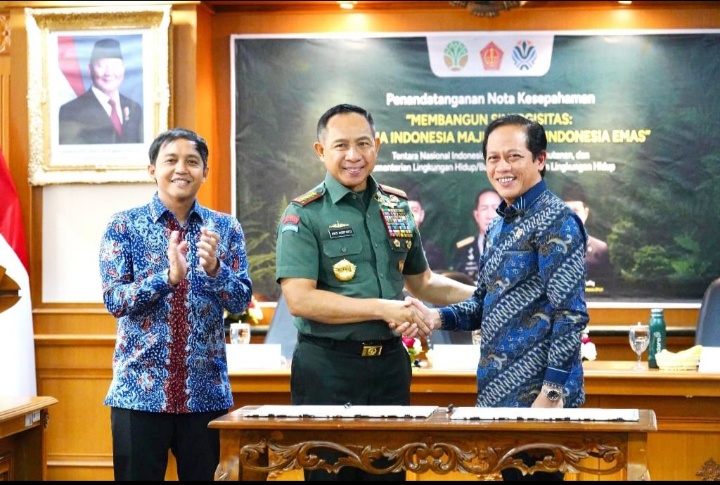 Panglima TNI Tandatangani Nota Kesepahaman dengan Menteri Kehutanan dan Menteri Lingkungan Hidup