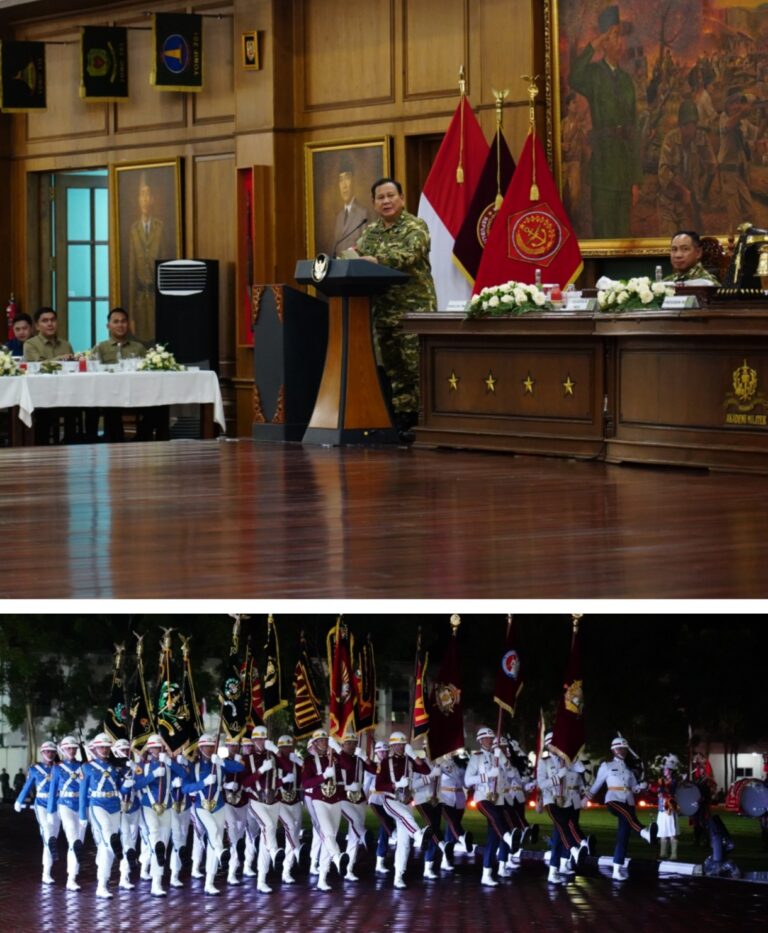 Presiden Prabowo Pimpin Upacara Parade Senja di Akademi Militer