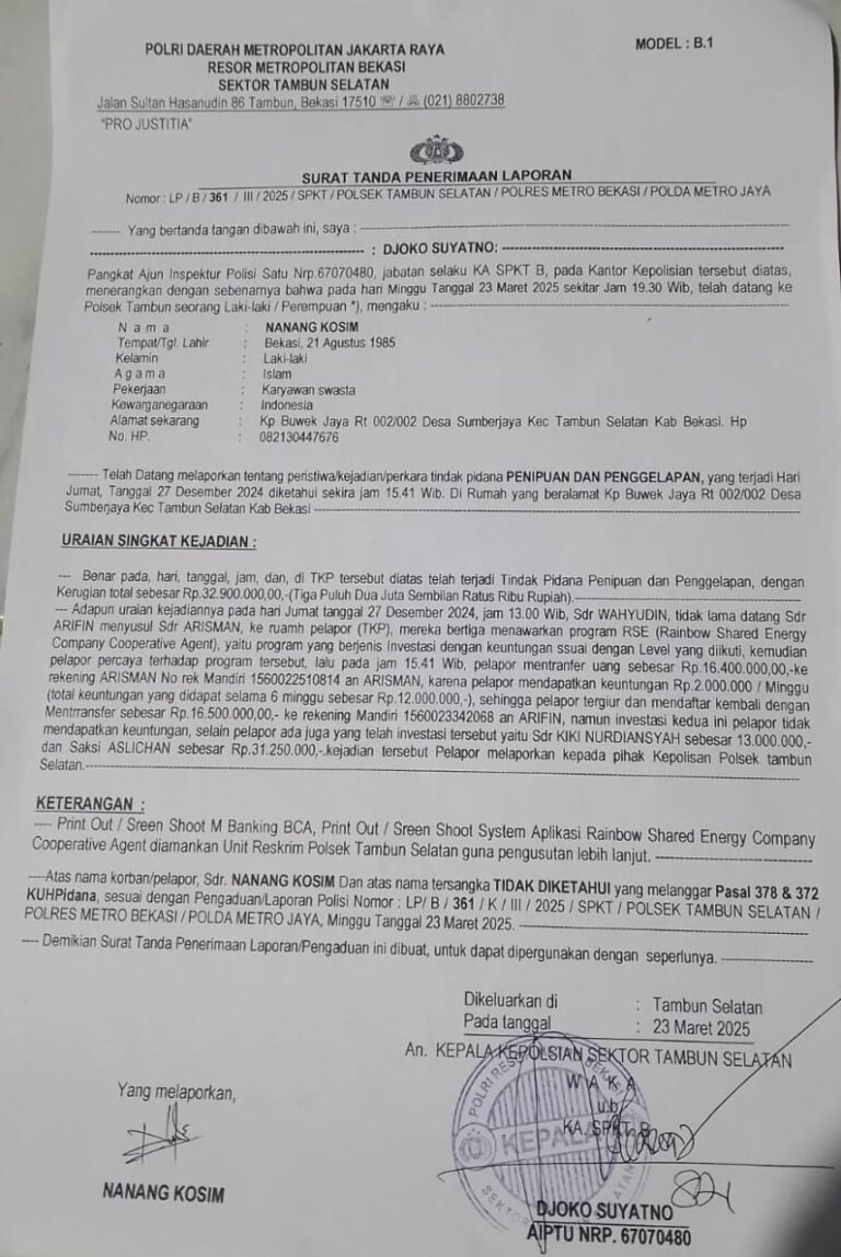 Hati Hati Banyak Menjadi Korban Investasi Bodong Berkedok Shared Energy