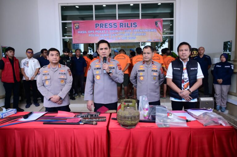 Polda Jambi Tangkap 274 Pelaku Premanisme, 32 Orang Ditahan
