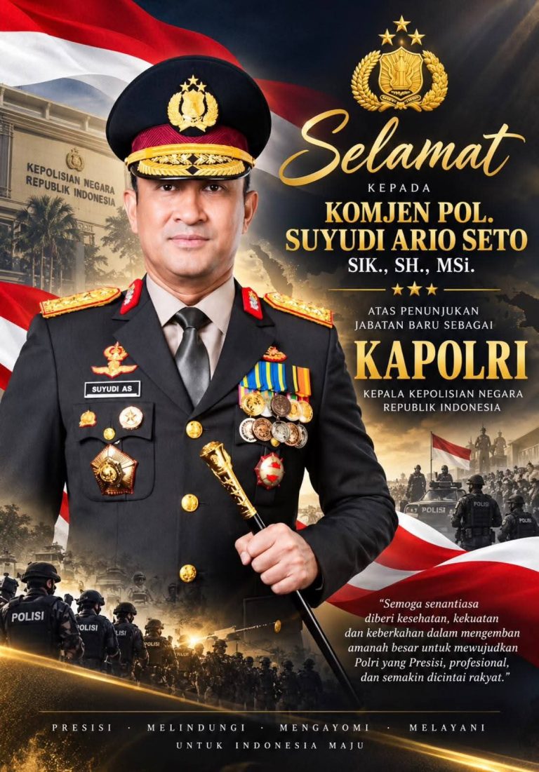 PEMIMPIN UMUM MEDIA POLRI BPI91.COM UCAPKAN SELAMAT KEPADA KOMJEN POL SUYUDI ARIO SETO SEBAGAI KAPOLRI BARU, DPR SETUJUI SECARA AKLAMASI